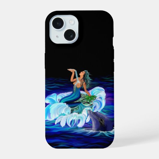 イルカとマーメイド iPhone 15ケース (裏面)