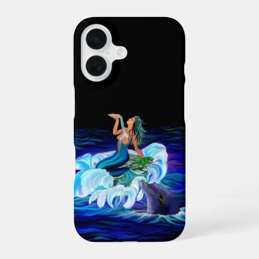 イルカとマーメイド iPhone 16ケース (裏面)