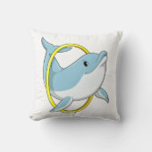 イルカとリングや輪 クッション (正面)
