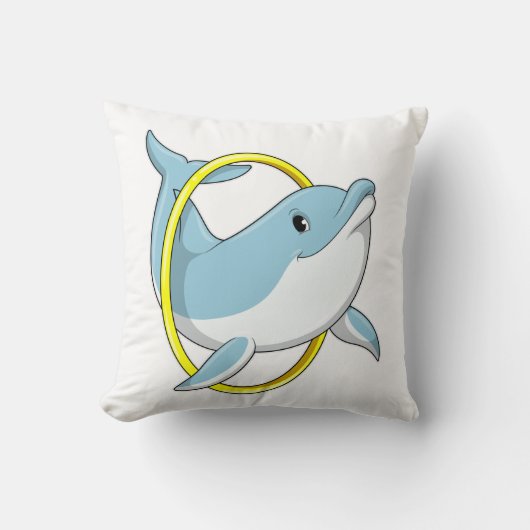 イルカとリングや輪 クッション (正面)