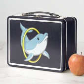 イルカとリングや輪 メタルランチボックス (インサイチュ)