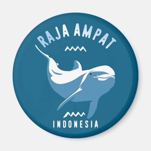 イルカと一緒に泳ぐラジャアンパット マグネット (正面)