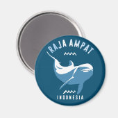 イルカと一緒に泳ぐラジャアンパット マグネット (正面/裏面)