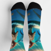 イルカと一緒に泳ぐ天使のような人魚 ソックス (上部)