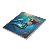 イルカと一緒に泳ぐ天使のような人魚 タイル (側面)