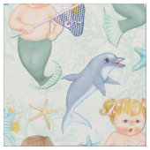 イルカと一緒に泳ぐ ファブリック (クローズアップ)