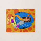 イルカと一緒に海のオレンジの人魚 ジグソーパズル (横)