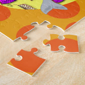 イルカと一緒に海のオレンジの人魚 ジグソーパズル (側面)