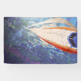 イルカと一緒に海水浴をする 横断幕