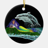 イルカと人魚 セラミックオーナメント (正面)