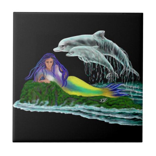 イルカと人魚 タイル (正面)