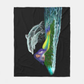 イルカと人魚 フリースブランケット (正面)