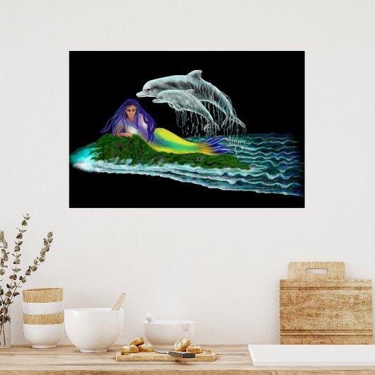 イルカと人魚 ポスター (キッチン)