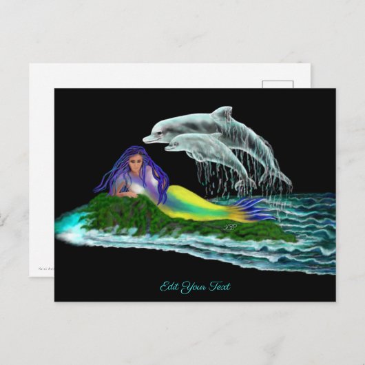 イルカと人魚 ポストカード (正面/裏面)