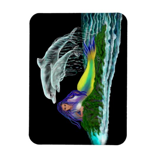 イルカと人魚 マグネット (縦)