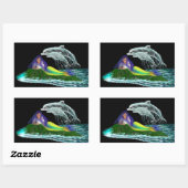 イルカと人魚 長方形シール (シート)