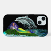 イルカと人魚 iPhone 15ケース (裏面横)