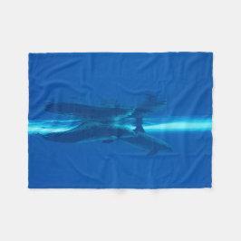 イルカと反射 フリースブランケット
