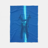 イルカと反射 フリースブランケット (正面)