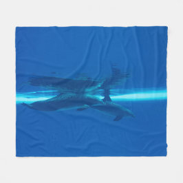 イルカと反射 フリースブランケット