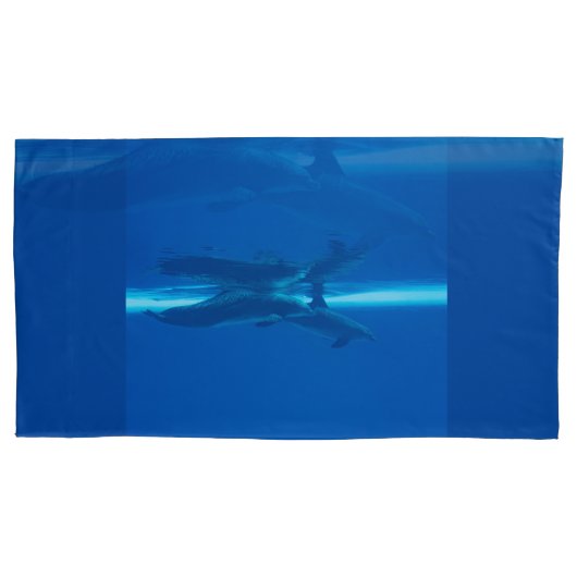 イルカと反射 枕カバー (正面左)