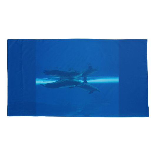 イルカと反射 枕カバー (裏面-左)