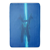 イルカと反射、青い海 バスマット (正面縦)