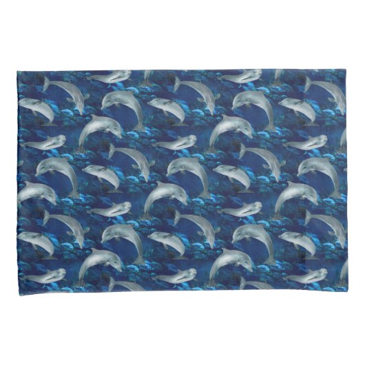 イルカと暗い水中海 枕カバー (正面右)
