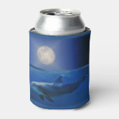 イルカと月 海のデザイン 缶クーラー (缶正面)