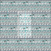 イルカと波 ファブリック (タイル)