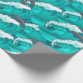 イルカと波 ラッピングペーパー (角)