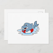 イルカと泳ぐための水泳輪.PNG ポストカード (正面/裏面)
