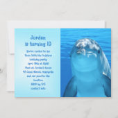 イルカと泳ぐ子供の誕生日パーティー 招待状 (正面)