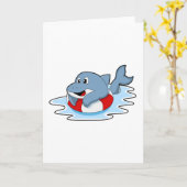イルカと泳ぐ用の浮き輪の画像.PNG カード (黄色い花)