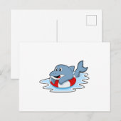 イルカと泳ぐ用の浮き輪のPNG ポストカード (正面/裏面)
