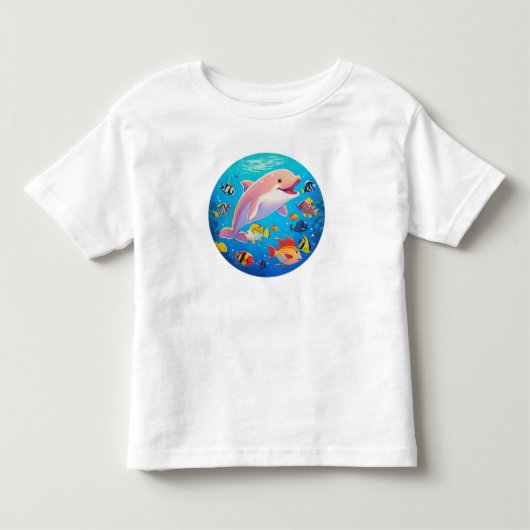 イルカと熱帯魚の水中 トドラーTシャツ (正面)