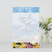 イルカと熱帯魚芸術 便箋 (スタンド正面)