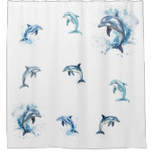 イルカと白 シャワーカーテン (正面)