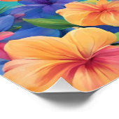 イルカと美しい熱帯島ハイビスカス ポスター (コーナー)