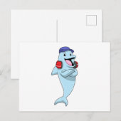 イルカと音楽を聞く ポストカード (正面/裏面)