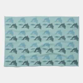 イルカと魚 キッチンタオル