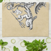 イルカにトライデントを持つチェルブ キッチンタオル (折り畳み)