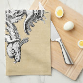 イルカにトライデントを持つチェルブ キッチンタオル (四つ折り)