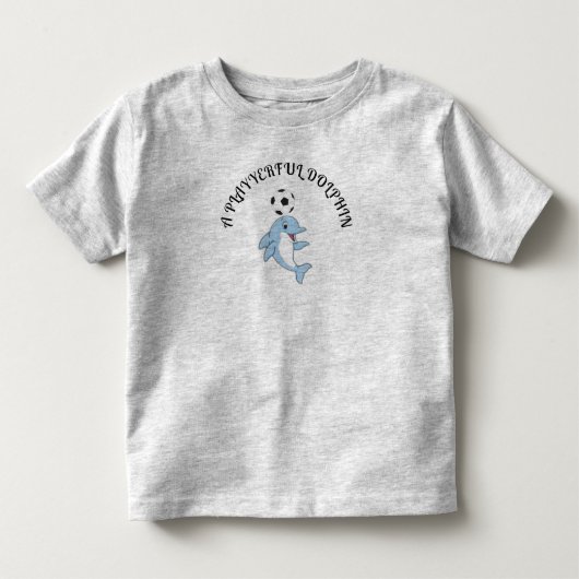 イルカのいたずら 子供用Tシャツ グレー トドラーTシャツ (正面)