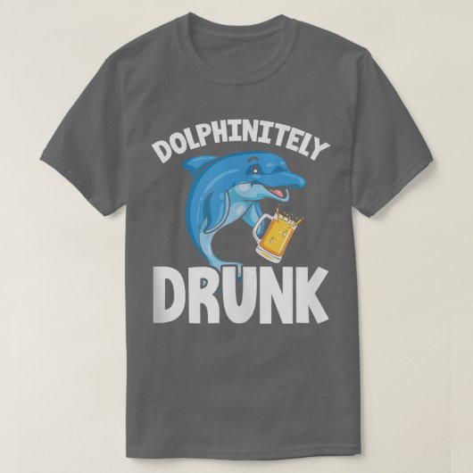 イルカのおもしろいイルカ的には完全に酔っ払い Tシャツ (デザイン正面)