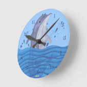 イルカのしぶき ラウンド壁時計 (傾斜)