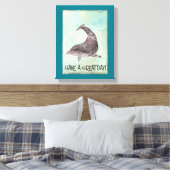 イルカのまわりにの飛び散りが素晴らしある キャンバスプリント (インサイチュ (寝室))