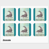 イルカのまわりにの飛び散りが素晴らしある スクエアシール (シート)