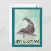 イルカのまわりにの飛び散素晴らしり ポストカード (正面/裏面)