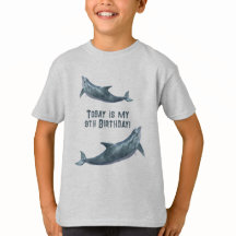 イルカのイラストがかわいいバースデーキッズTシャツ